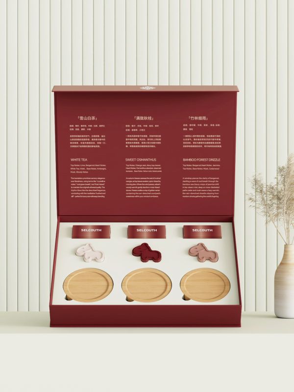  Custom Horse Scented Stone Aroma Gift Box as VIP Mid-Autumn Gift for Luxury Hotel Group in Singapore, Malaysia & Thailand